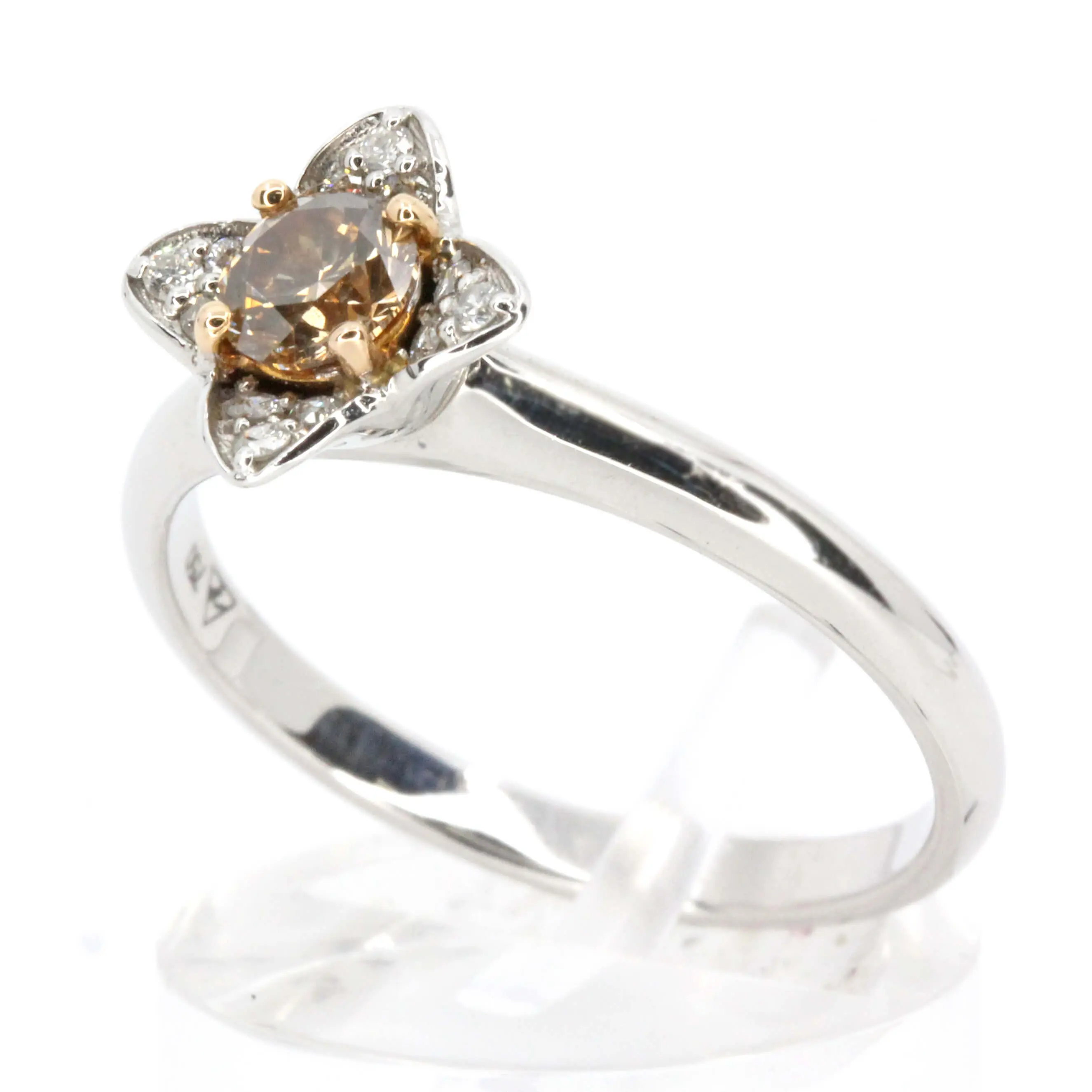 Diamond Halo Chocolate Ring White Gold