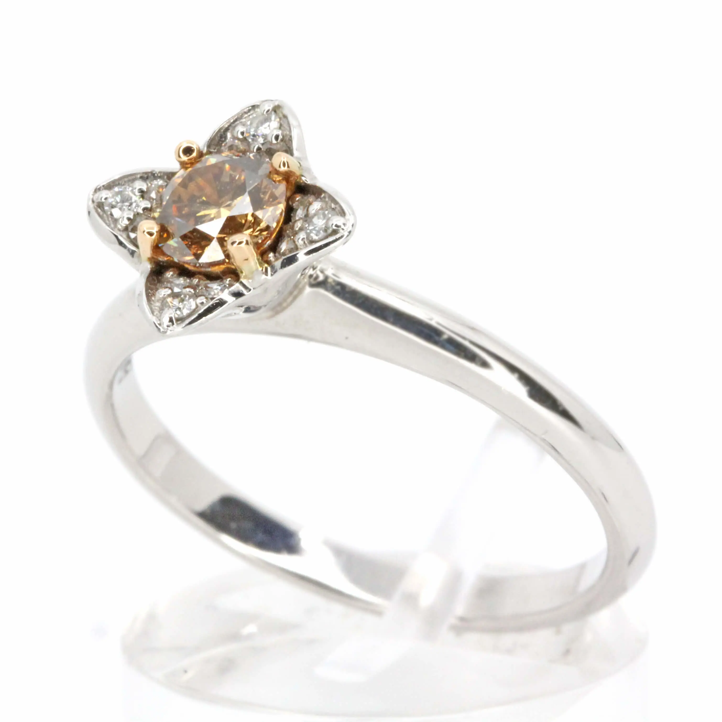 Diamond Halo Chocolate Ring White Gold