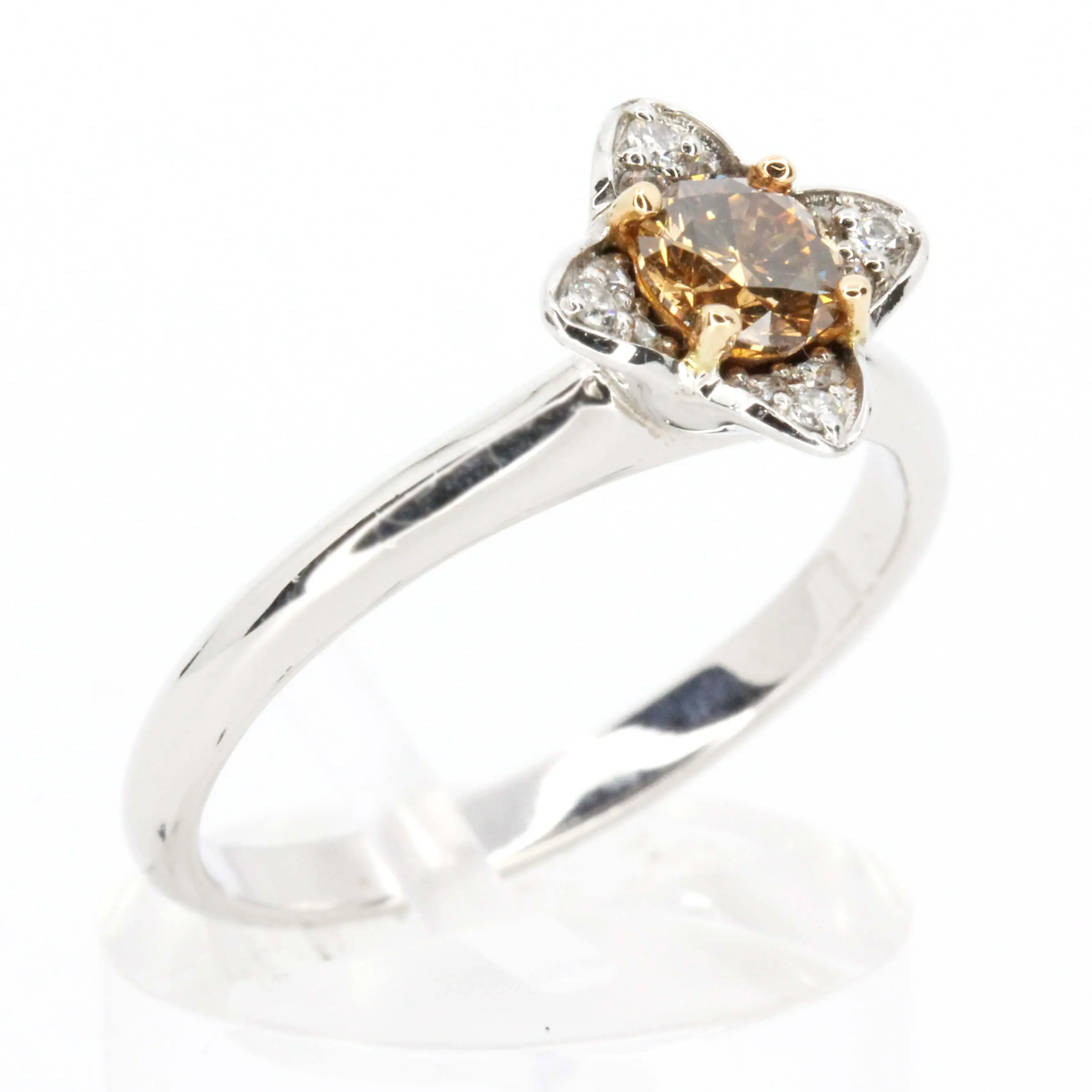 Diamond Halo Chocolate Ring White Gold