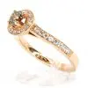 Round Brilliant Cut Chocolate Diamond Ring Halo