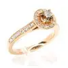 Round Brilliant Cut Chocolate Diamond Ring Halo