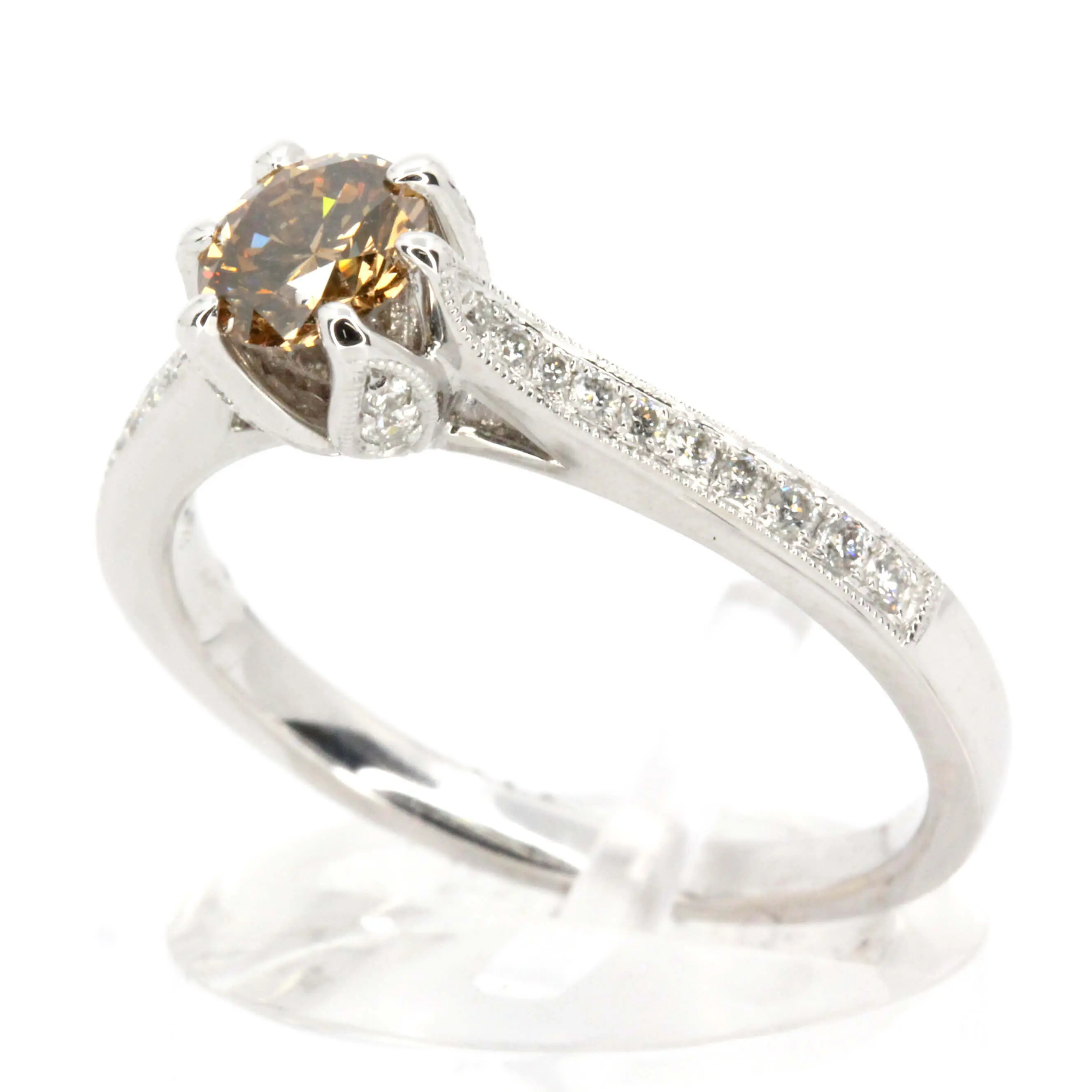 Round Brilliant Cut Chocolate Diamond Ring