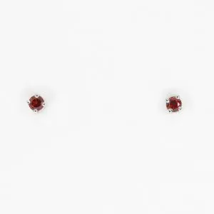 Round Cut Garnet Earrings set in 18ct Yellow Gold
