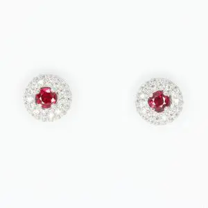 Round Cut Ruby with Diamond Accents