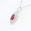 Oval Ruby Pendant with Halo of Diamonds set in 18ct White Gold