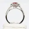 Heart Shape Pink Tourmaline Ring with Accent of Diamonds Set in 18ct White Gold