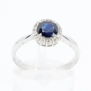 18ct White Gold  Australian Sapphire and Diamond Ring