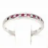 Ruby & Diamond Channel Set Wedder in Platinum