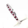 Ruby & Diamond Channel Set Wedder in Platinum