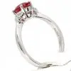 Oval Shape Ruby Ring with Accents of Diamonds Set in 18ct White Gold