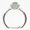 Pear Cut Tsavorite Ring with Halo of Diamonds Set in 18ct White Gold