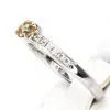 Round Cut Solitaire Gold Topaz Ring with Accents of Diamonds Set in 18ct White Gold