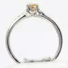 Round Cut Solitaire Gold Topaz Ring with Accents of Diamonds Set in 18ct White Gold