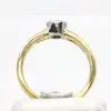 Round Cut Solitaire Green Tourmaline Ring with Accents of Diamonds Set in 18ct White Gold