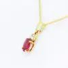 Oval Cut Ruby Pendant with Diamonds set in 18ct Yellow Gold