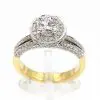 Faint Pink Diamond Ring with Diamond Halo & Accents set in 18ct Yellow Gold