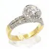 Faint Pink Diamond Ring with Diamond Halo & Accents set in 18ct Yellow Gold