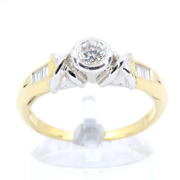 Brilliant Cut Diamond Ring Two Tone