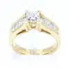 Princess Cut Diamond Ring with Channel Set Diamonds Accents set in 18ct Yellow Gold