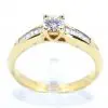 Round Brilliant Cut Diamond Ring with Channel Set Diamonds Accents set in 18ct Yellow Gold