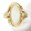 Coober Pedy White Opal & Diamond Ring set in 18ct White Gold