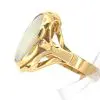Coober Pedy White Opal & Diamond Ring set in 18ct White Gold