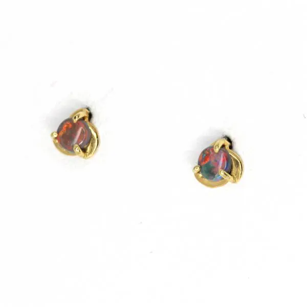 Crystal Opal Drop Stud Earrings in 14ct White Gold