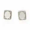 grey opal rectangular stud earrings