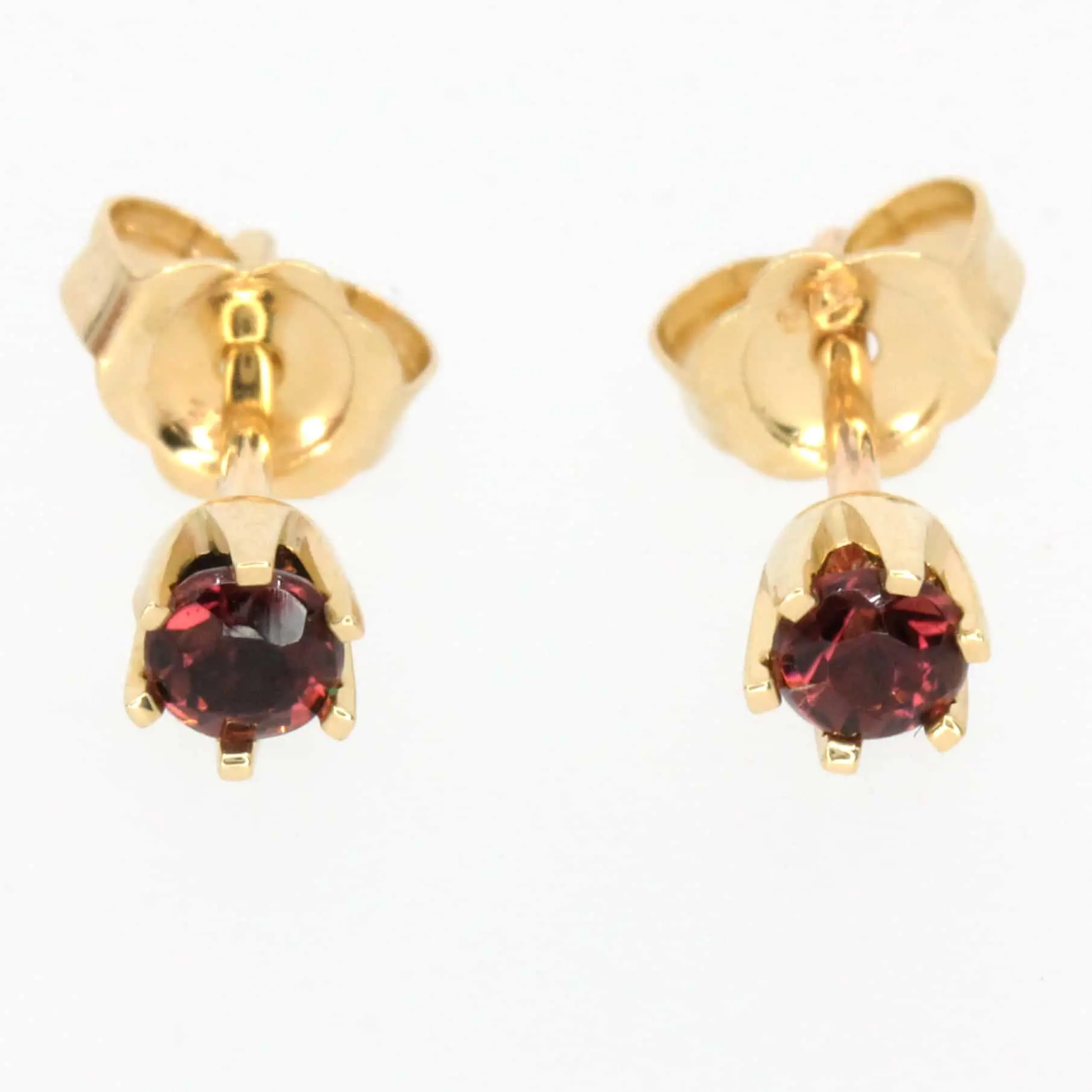 round cut garnet earrings