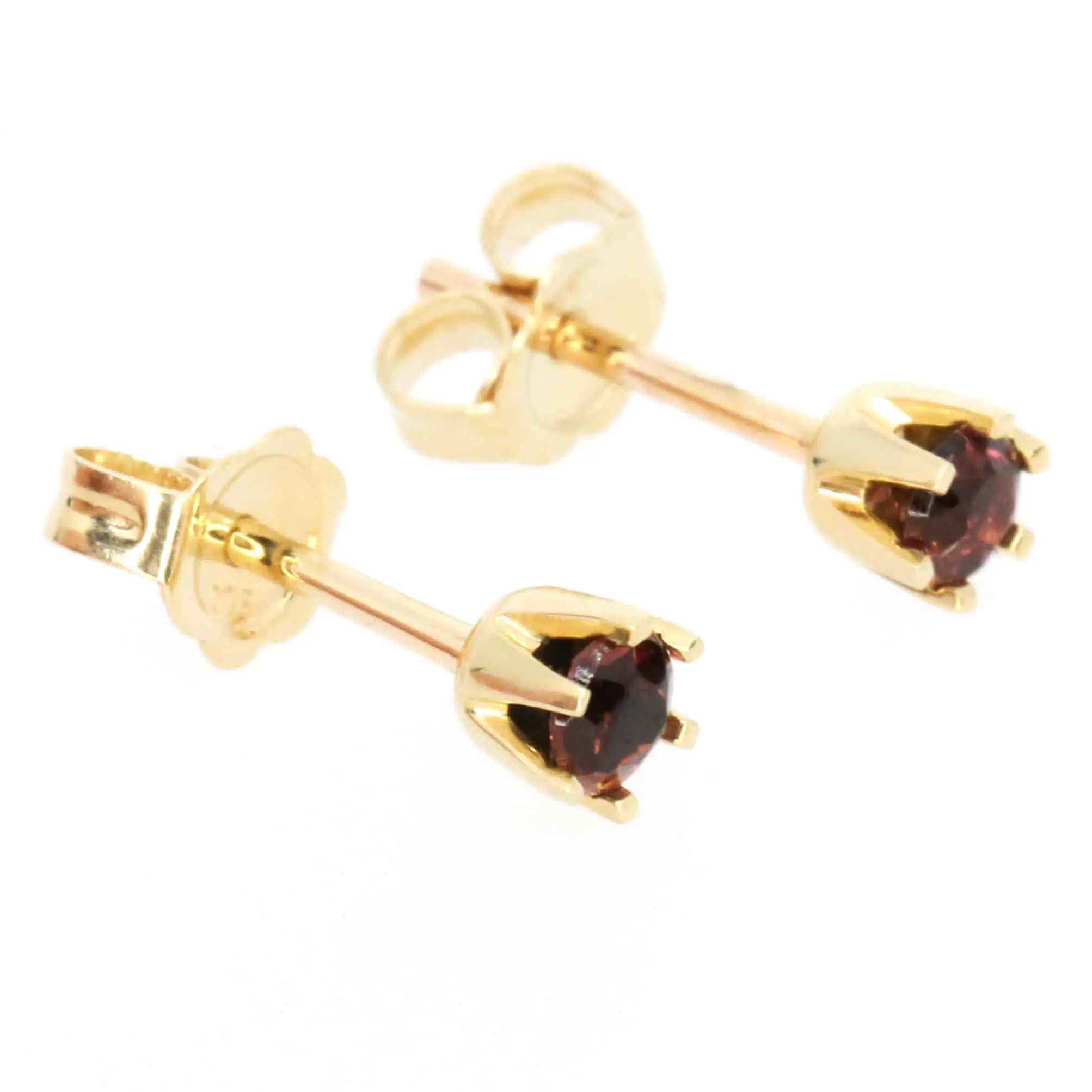 round cut garnet earrings