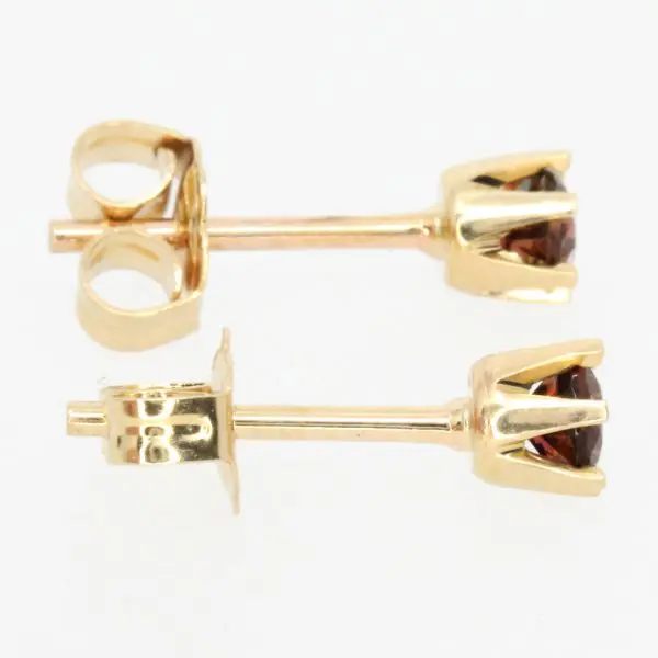 round cut garnet earrings