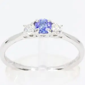 blue diamond white gold ring