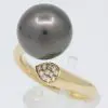 yellow gold tahitian and diamond ring
