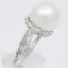 pearl ring with diamonds ring