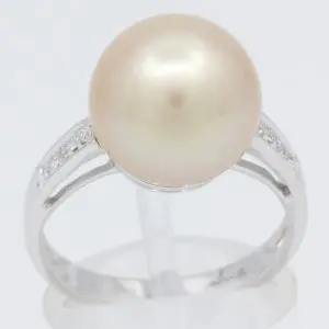 white south sea pearl diamond ring