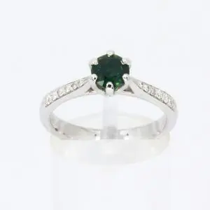 18ct White Gold Australian Sapphire and Diamond Ring
