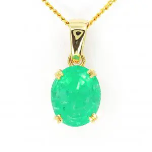 18ct Yellow Gold Western Australian  Emerald Pendant