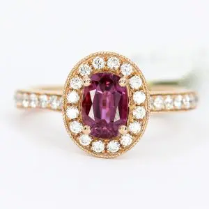 14ct Rose Gold Ruby and Diamond Ring