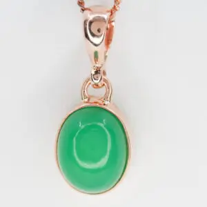 9ct Rose Gold Chrysoprase Pendant