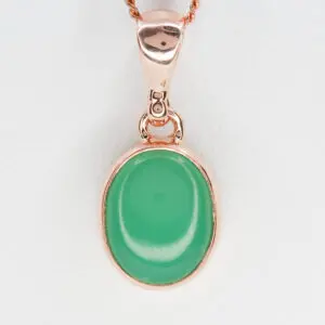 9ct Rose Gold Chrysoprase Pendant