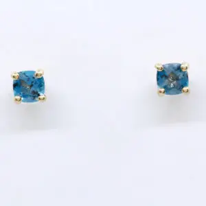 9ct Yellow Gold London Blue Topaz Earrings