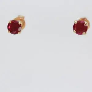 18ct Yellow Gold Rubellite Tourmaline Earrings
