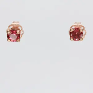 9ct Rose Gold Pink Tourmaline Earrings