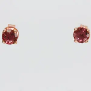9ct Rose Gold Pink Tourmaline Earrings