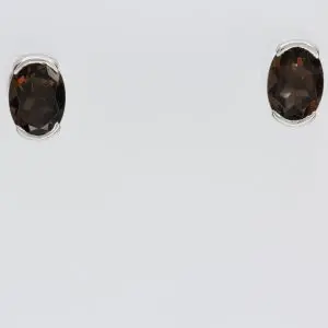 18ct White Gold Smokey Quartz Earrings