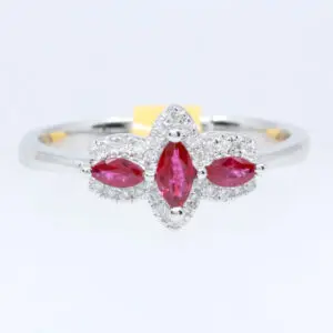 18ct White Gold Ruby and Diamond Ring