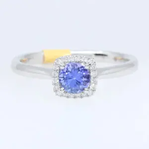18ct White Gold Tanzanite and Diamond Ring