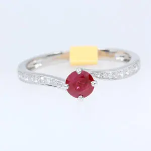 18ct White Gold Ruby and Diamond Ring