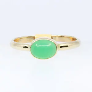 18ct Yellow Gold Chrysoprase Ring