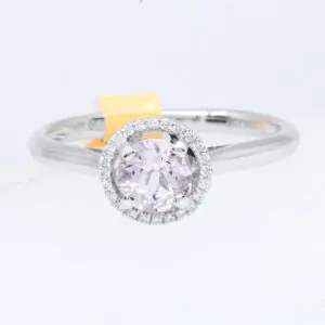 18ct White Gold Morganite and Diamond Ring